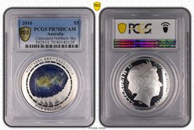 2016 $5 Cassiopeia Northern Sky PR70DCAM