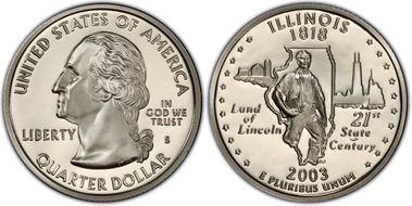 2003-S 25C Illinois PR70DCAM