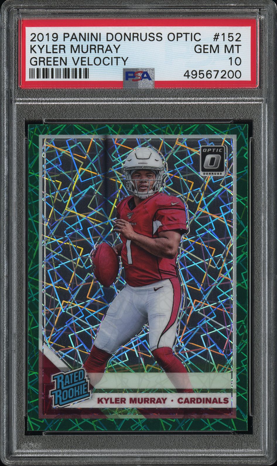2019 Panini PANINI DONRUSS OPTIC GREEN VELOCITY #152 Kyler Murray front