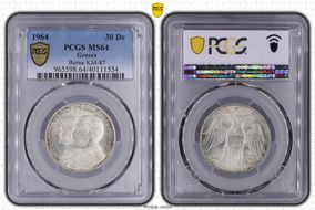 1964 30 Dr Berne  "ВФ" Below KM-87  Ag MS64