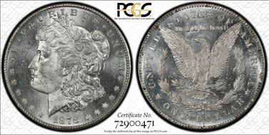 1878-S $1 VAM 76, Lava Wing MS64