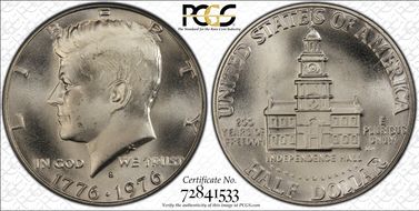 1976-S 50C Silver MS68