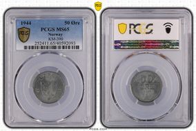 1944 50 Øre KM-390 MS65