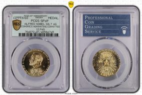 (1995)V10 Medal Alfred Nobel Economics Gilt Ag Nominating Committee SP69
