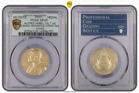 No Date Medal Alfred Nobel Science Gilt Ag Nominating Committee SP69