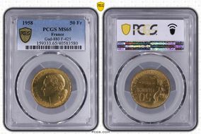 1958 50 Fr Gad-880 F-425 MS65