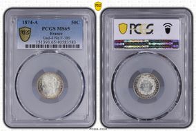 1874-A 50C Gad-419a F-189 MS65