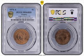 1876-A 5C Gad-157a F-118 MS64RB