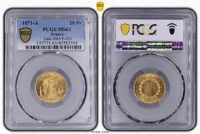 1871-A 20 Fr Gad-1063 F-523 MS63