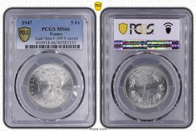 1947 5 Fr Gad-766a F-399 9 ouvert MS66