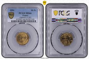 1951 10 Fr Gad-812 F-363 MS66
