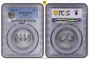 1944-B 2 Fr Gad-536 F-270 MS66