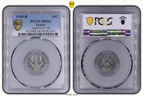 1943-B 50C Gad-425 F-196 MS66