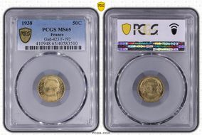 1938 50C Gad-423 F-192 MS65