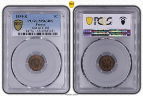 1854-K 1C Gad-86 F-102 MS63BN