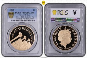 2006 £5 S-L16 80th Birthday Au PR70DCAM