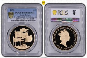 1996 £5 S-L3 Elizabeth II Birthday Au PR70DCAM