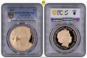 2015 £5 S-L38 Churchill Au PR70DCAM