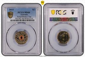 2015 $2 Remembrance Day Colorized In Flanders Fields MS66