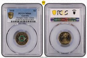 2016 $2 Olympic Team - Green Colorized MS66