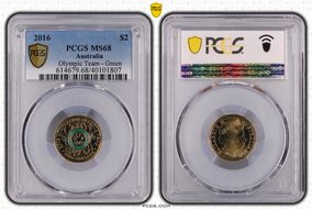 2016 $2 Olympic Team - Green Colorized MS68