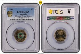 2016 $2 Olympic Team - Green Colorized MS67