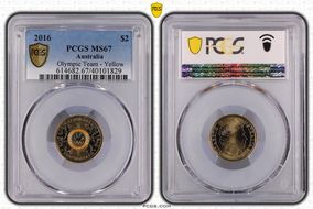 2016 $2 Olympic Team - Yellow Colorized MS67
