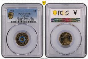 2016 $2 Olympic Team - Blue Colorized MS67