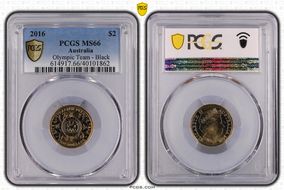 2016 $2 Olympic Team - Black Colorized MS66