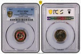 2017 $2 Possum Magic Colorized Visible Hush MS66