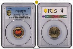 2017 $2 Planetary Coins Mars Colorized MS70