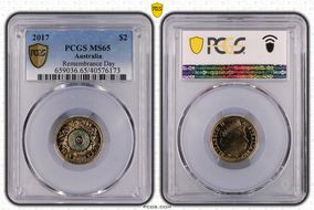 2017 $2 Remembrance Day Colorized MS65