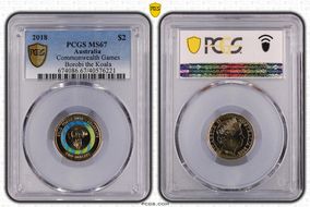 2018 $2 Commonwealth Games Borobi the Koala MS67