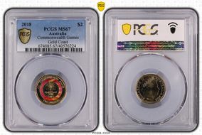 2018 $2 Commonwealth Games Gold Coast MS67