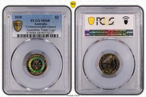 2018 $2 Commonwealth Games Australian Team Logo MS68