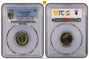 2018 $2 Commonwealth Games Australian Team Logo MS67