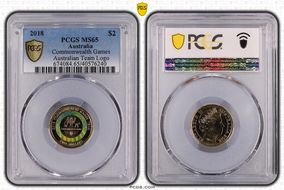 2018 $2 Commonwealth Games Australian Team Logo MS65