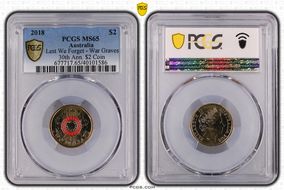 2018 $2 Lest We Forget - War Graves 30th Ann. $2 Coin Colorized MS65
