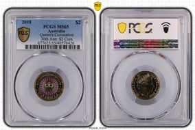 2018 $2 Queen's Coronation Colorized 30th Ann. $2 Coin MS65