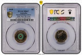 2018 $2 Remembrance Dove Colorized 30th Ann. $2 Coin MS67