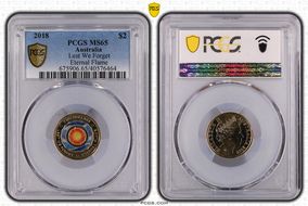 2018 $2 Lest We Forget Eternal Flame Colorized MS65