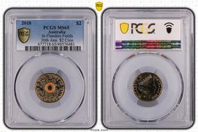 2018 $2 In Flanders Fields Colorized 30th Ann. $2 Coin MS65