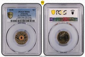 2018 $2 In Flanders Fields Colorized 30th Ann. $2 Coin MS66