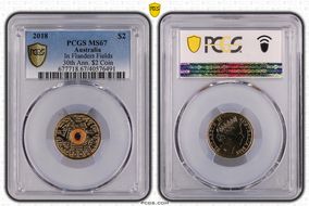 2018 $2 In Flanders Fields Colorized 30th Ann. $2 Coin MS67