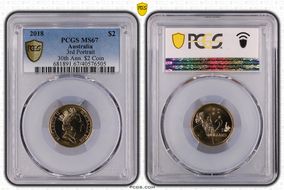 2018 $2 3rd Portrait 30th Ann. $2 Coin MS67