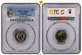 2019 $2 60 Yrs of Mr. Squiggle Blackboard Colorized MS67