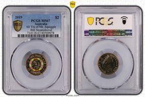 2019 $2 60 Yrs of Mr. Squiggle Bill Steamshovel Colorized MS67