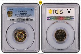 2019 $2 60 Yrs of Mr. Squiggle Bill Steamshovel Colorized MS67