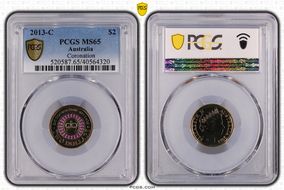 2013-C $2 Coronation Colorized MS65