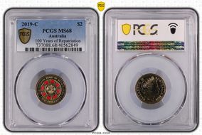 2019-C $2 100 Years of Repatriation Colorized MS68